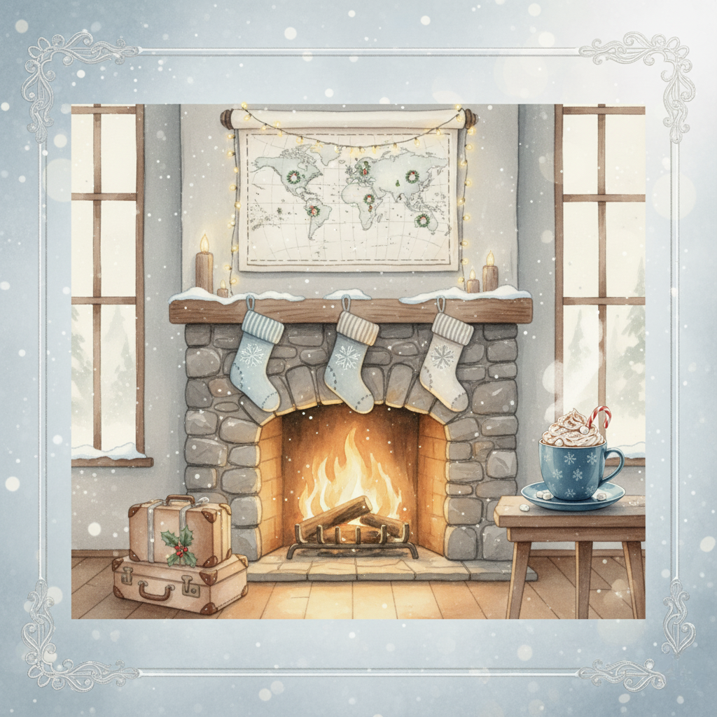 Winter Travel Memories Magnet Collection – 5 × 5 cm Square (Set of 9)