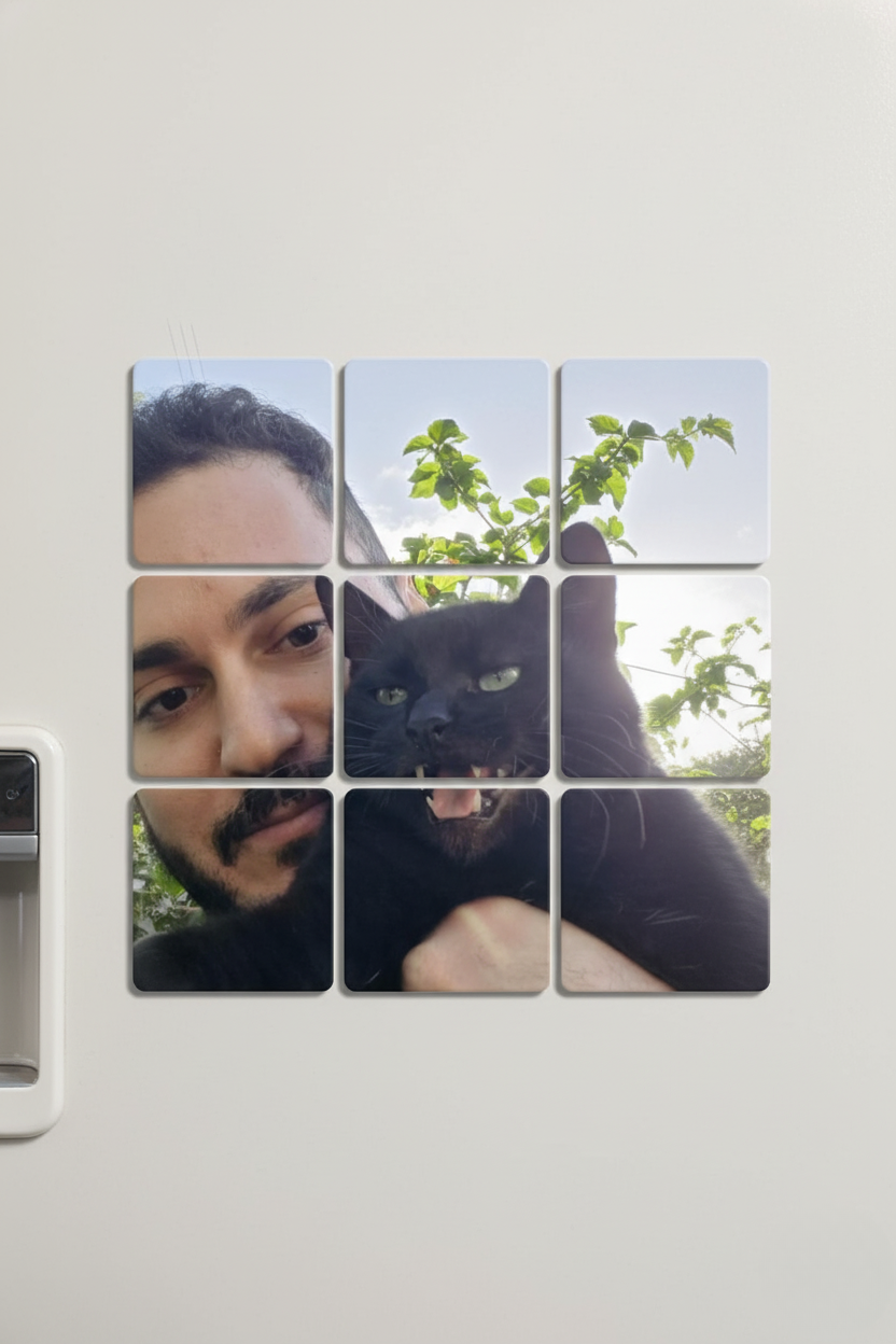 Personalized Magnetic Photo Puzzle – 9-Piece Set (5×5 cm Each)