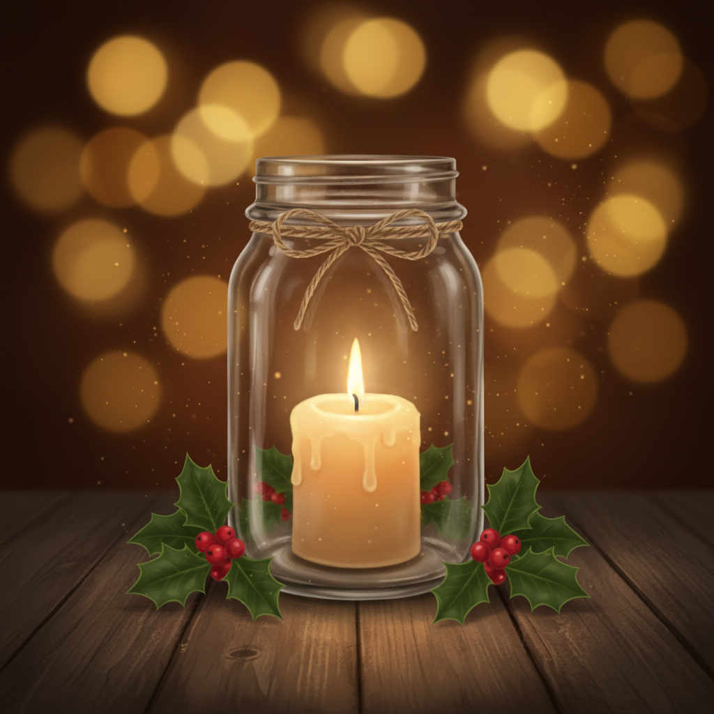 Rustic Christmas Magnet Set – 5 × 5 cm Square Magnets (Set of 9)