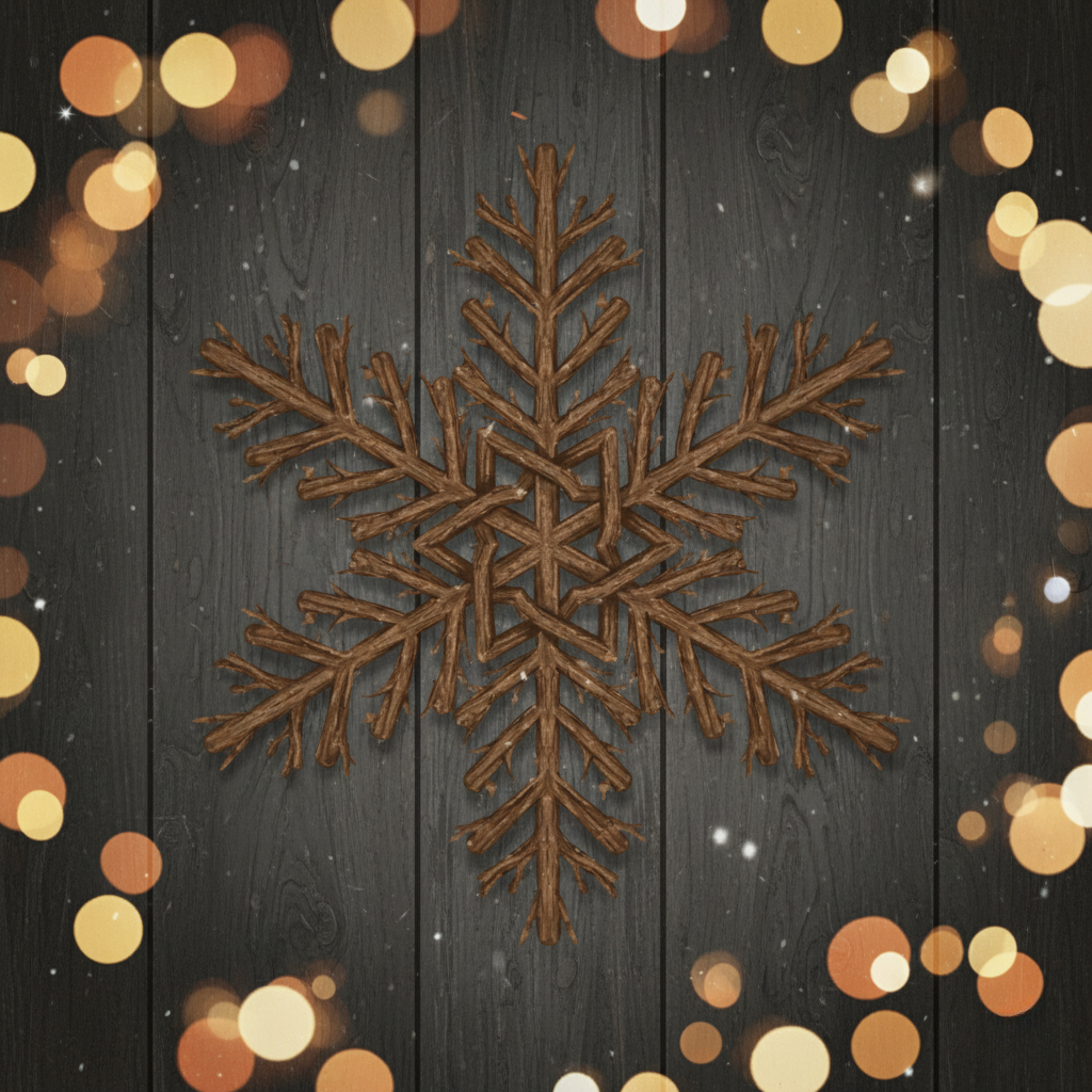 Rustic Christmas Magnet Set – 5 × 5 cm Square Magnets (Set of 9)