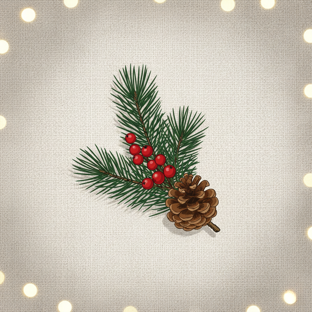 Rustic Christmas Magnet Set – 5 × 5 cm Square Magnets (Set of 9)