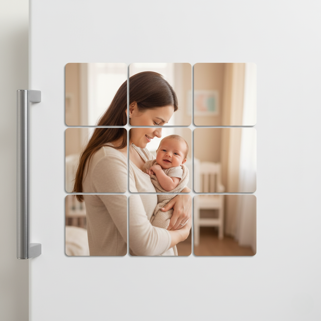 Personalized Magnetic Photo Puzzle – 9-Piece Set (5×5 cm Each)