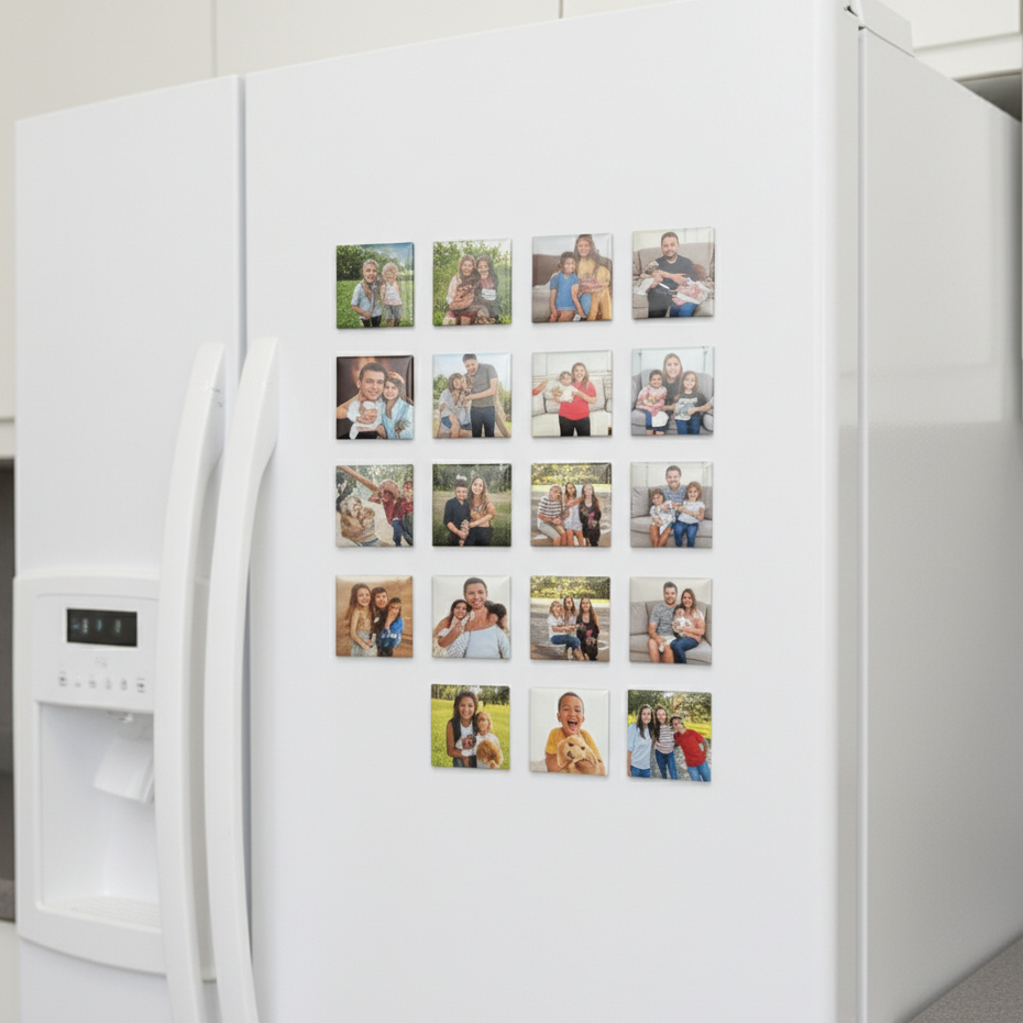 Personalisierte 5 × 5 cm Foto-Magnete – Halte die kleinen Momente des Lebens fest