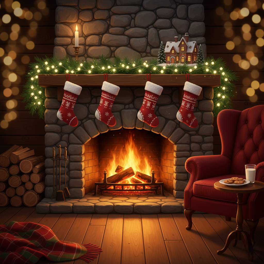 Cozy Christmas Magnet Collection – 5 × 5 cm Square (Set of 9)