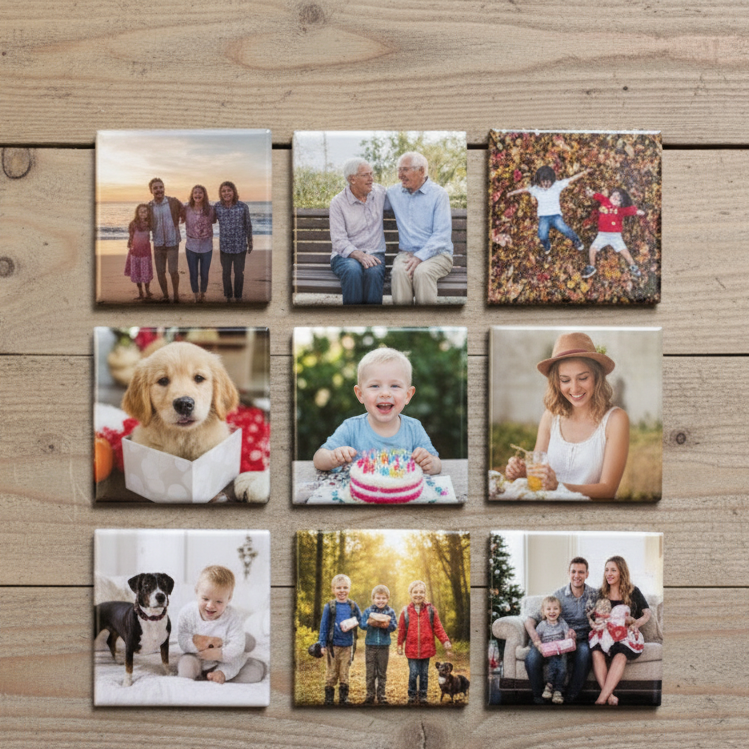 Personalisierte 5 × 5 cm Foto-Magnete – Halte die kleinen Momente des Lebens fest