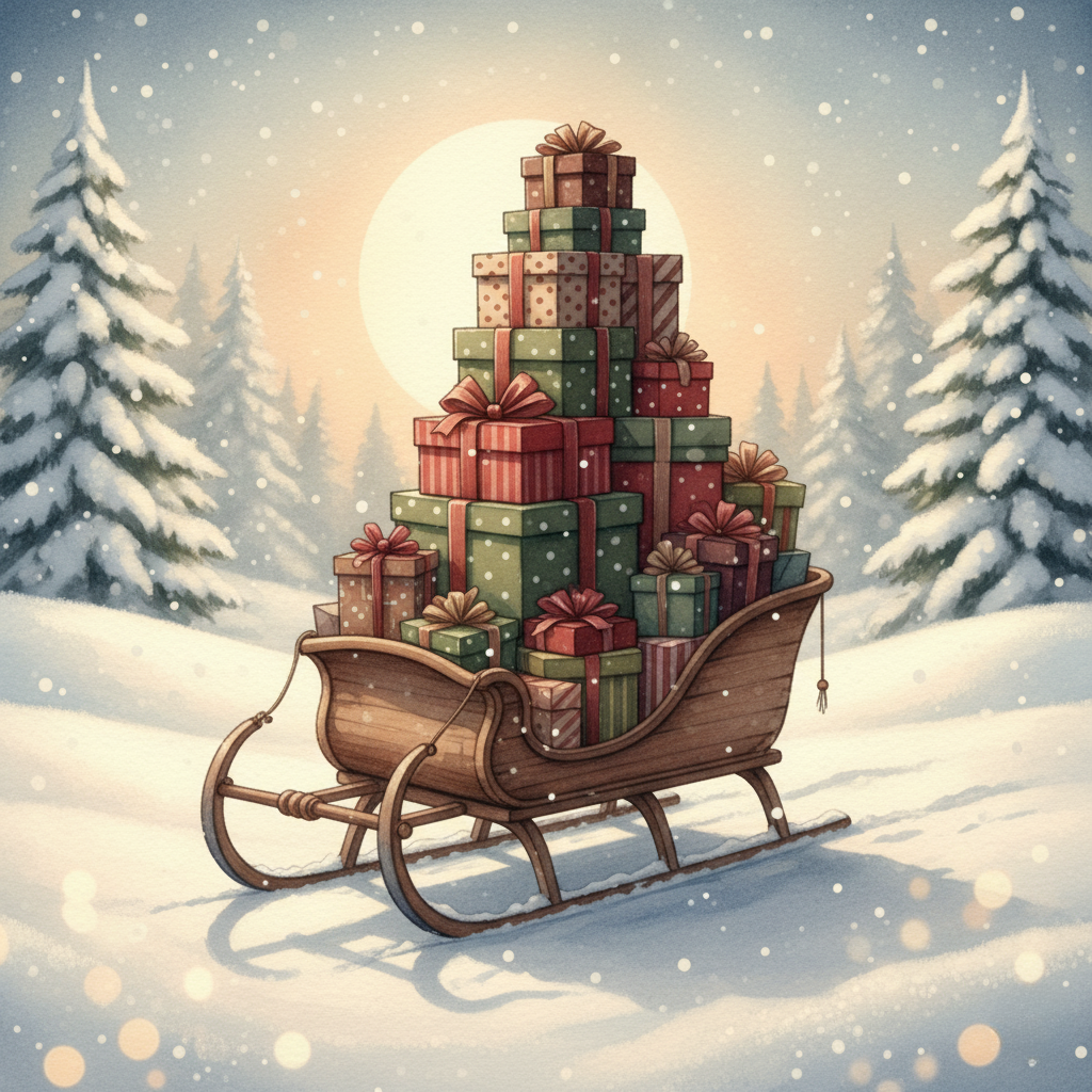 Rustic Christmas Magnet Set – 5 × 5 cm Square Magnets (Set of 9)